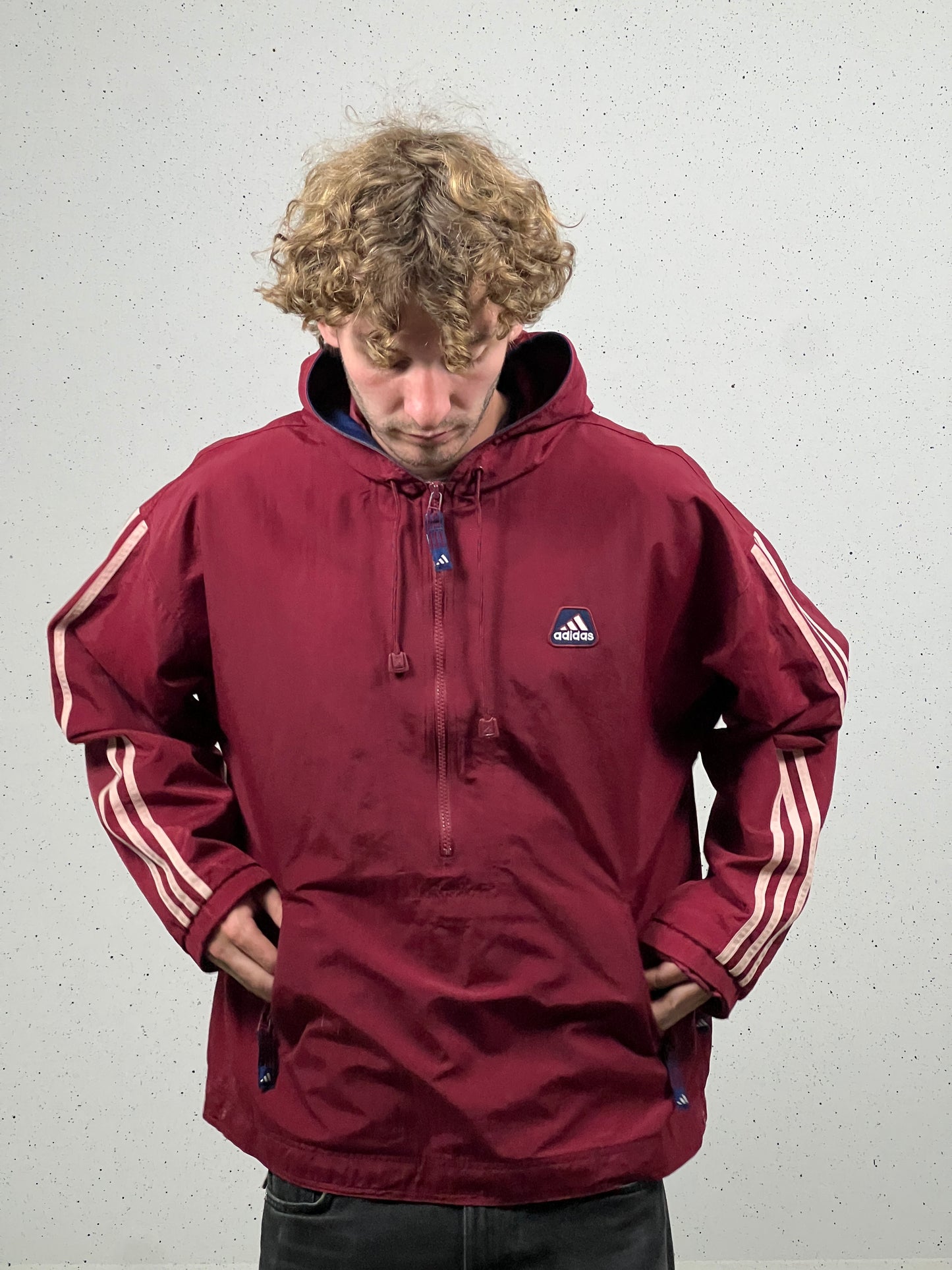 90's Adidas Big Logo 1/2 Zip Shiny Anorak