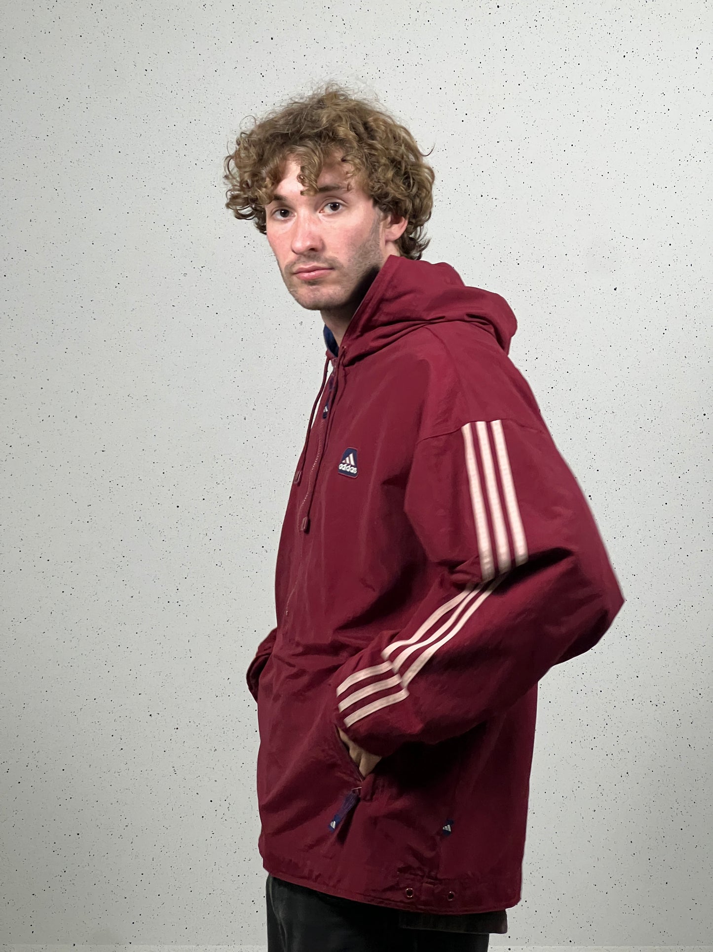 90's Adidas Big Logo 1/2 Zip Shiny Anorak