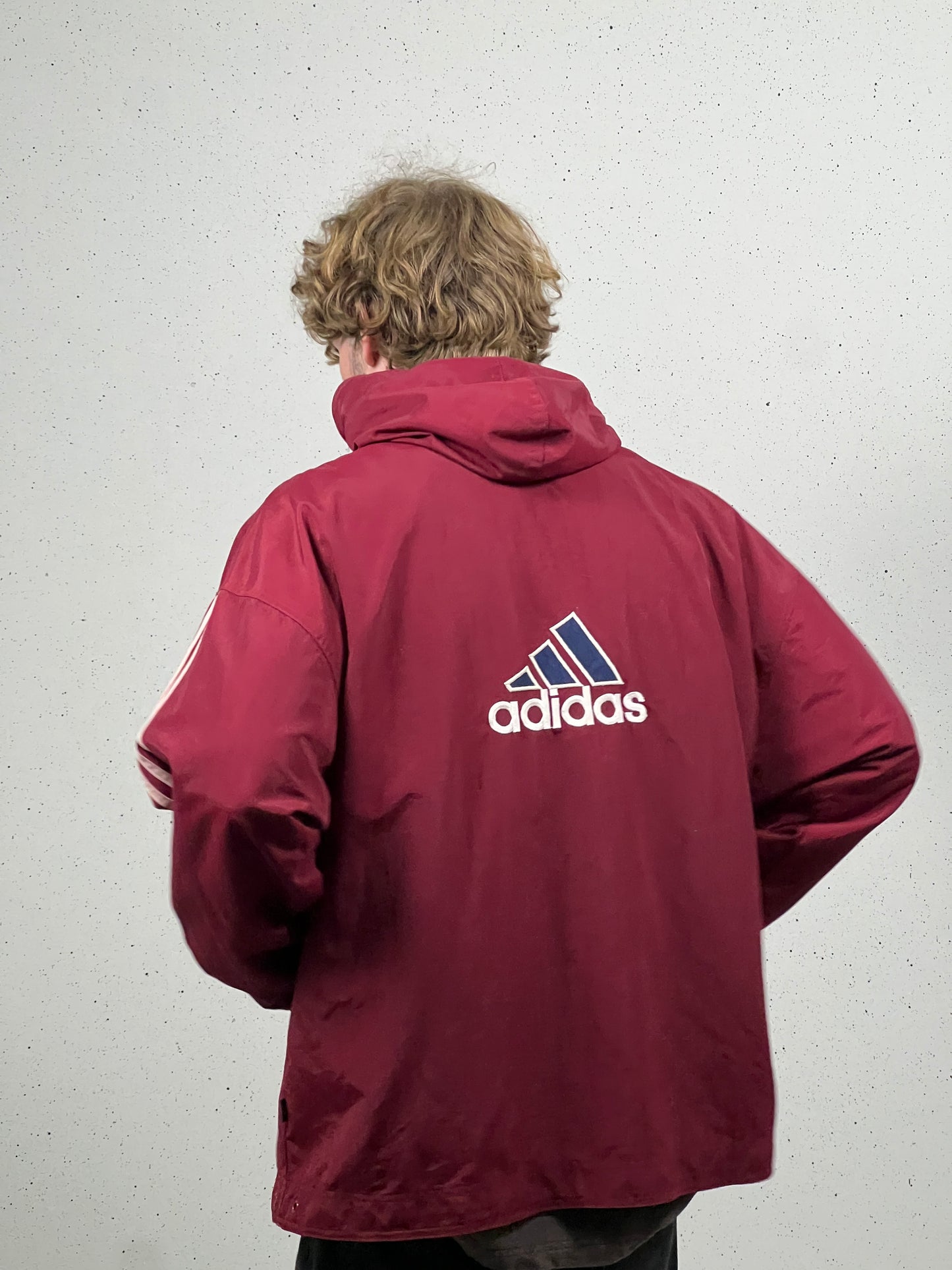 90's Adidas Big Logo 1/2 Zip Shiny Anorak
