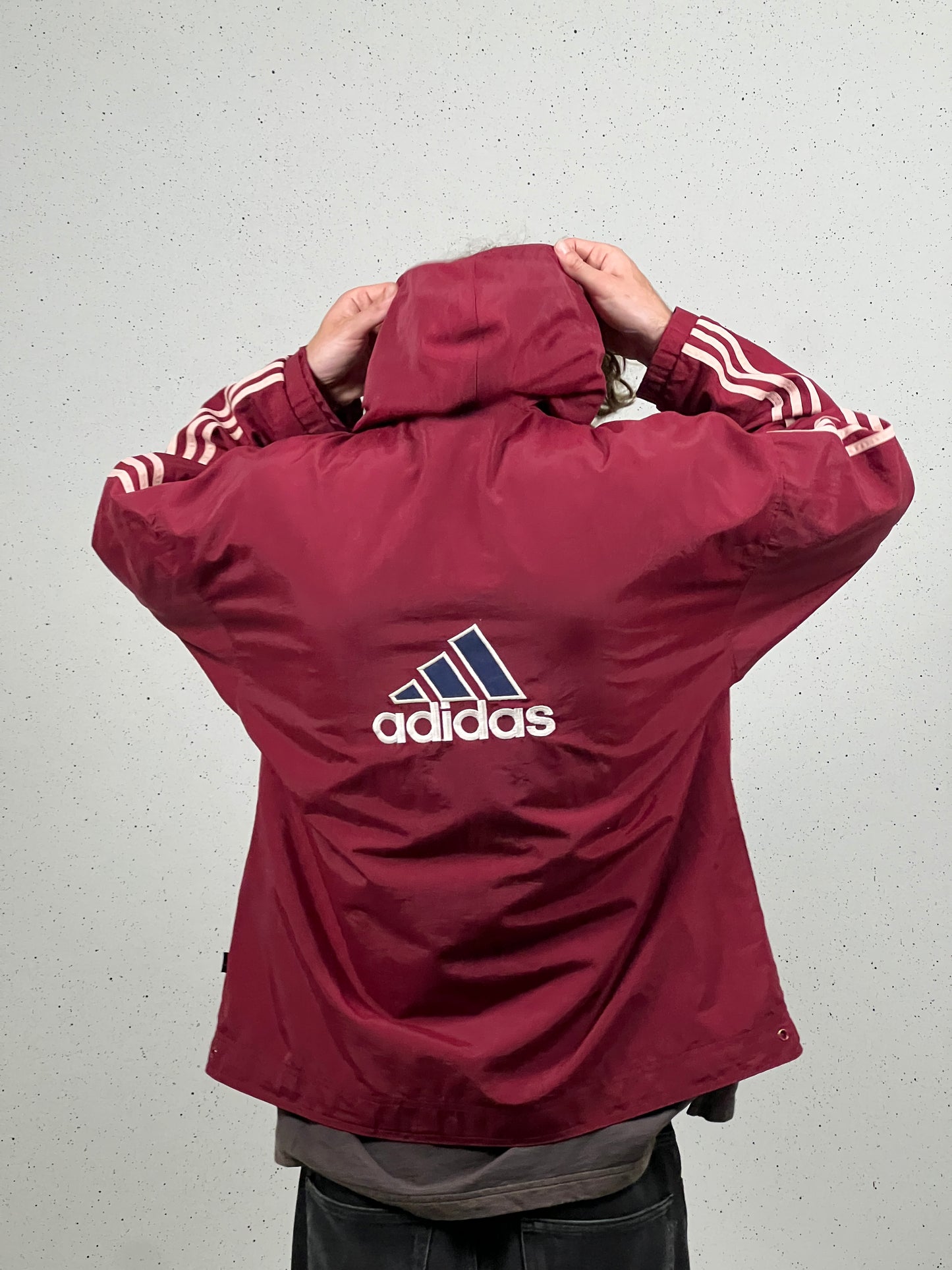 90's Adidas Big Logo 1/2 Zip Shiny Anorak