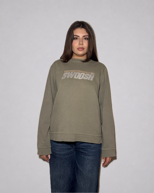 Nike “SWOOSH” Crewneck Sweatshirt (Sand / Beige)