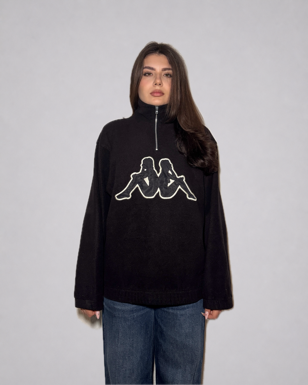 Kappa Quarter-Zip Fleece Sweatshirt (Black)