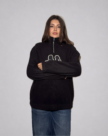 Kappa Quarter-Zip Fleece Sweatshirt (Black)