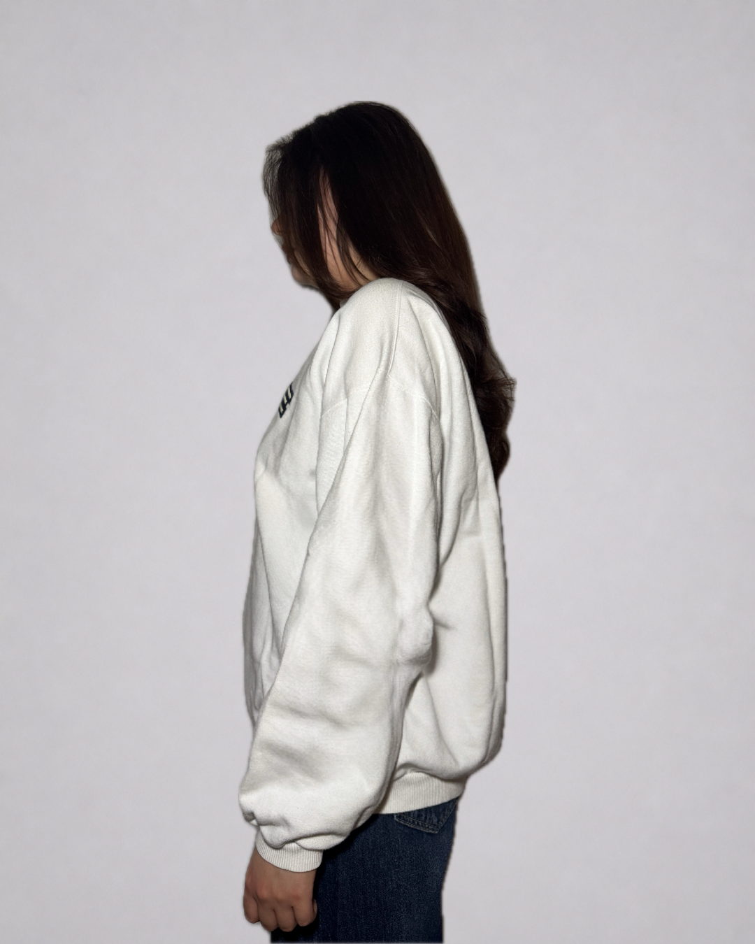 Nike Logo Crewneck Sweatshirt (White / Black)