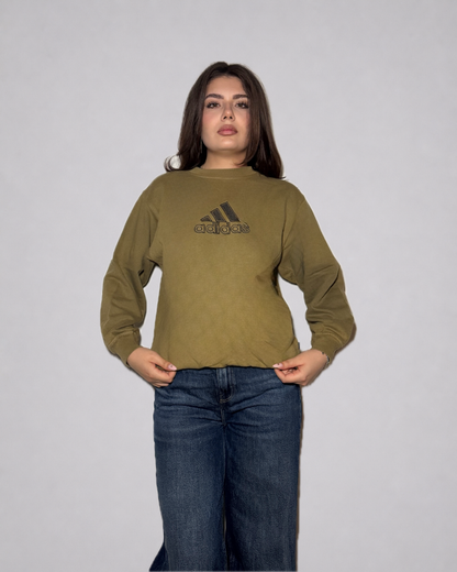 Adidas Logo Crewneck Sweatshirt (Olive Green)