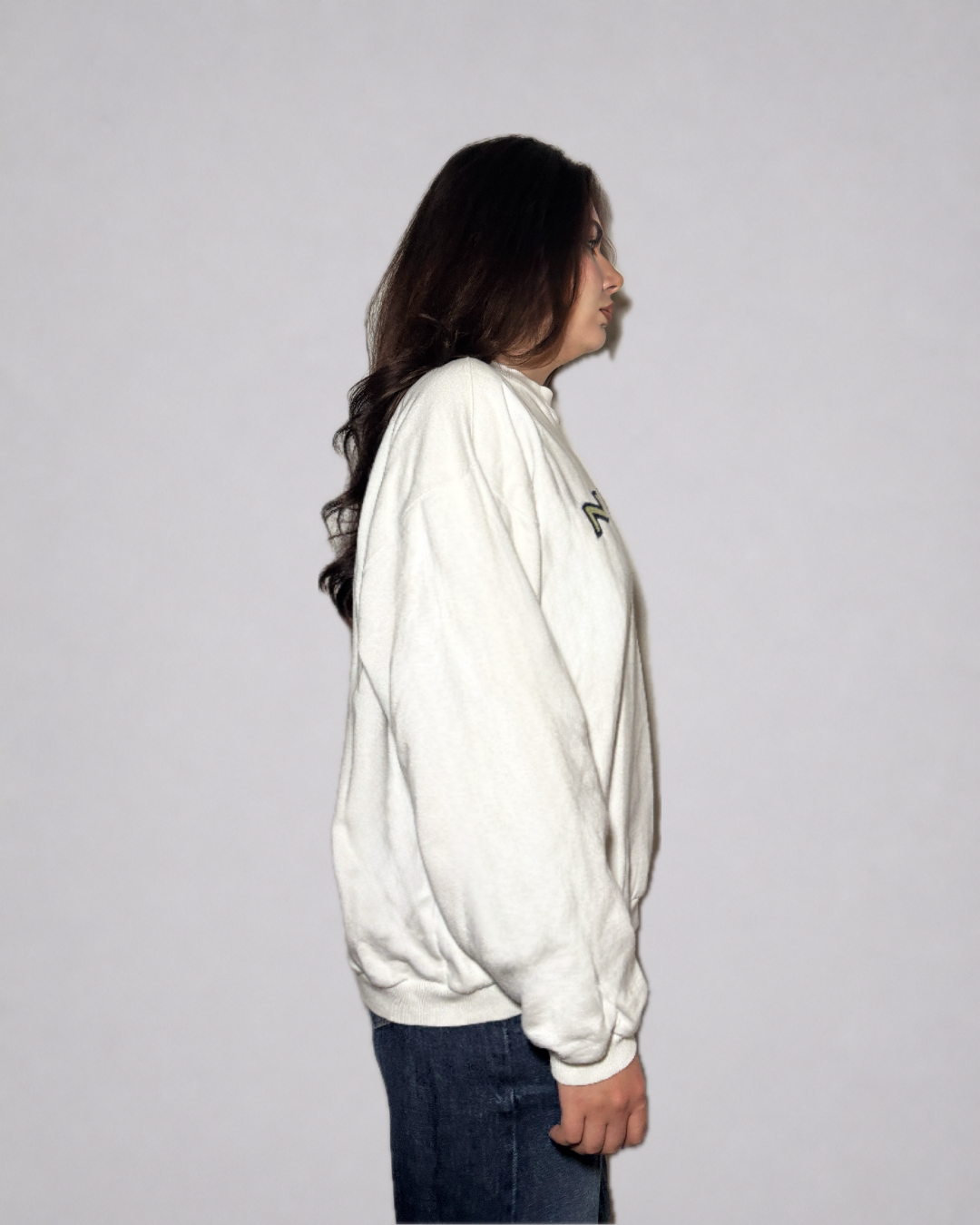 Nike Logo Crewneck Sweatshirt (White / Black)