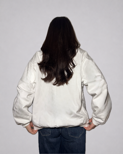 Nike Logo Crewneck Sweatshirt (White / Black)