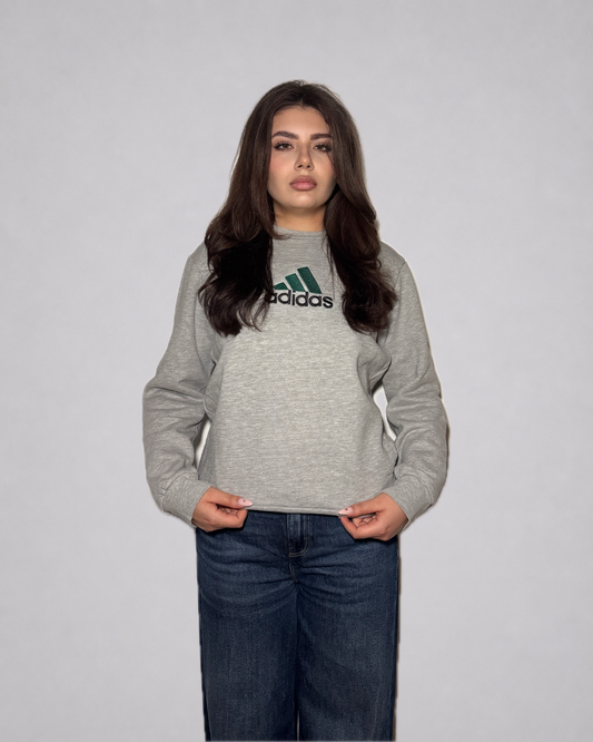 Adidas Logo Crewneck Sweatshirt (Grey)