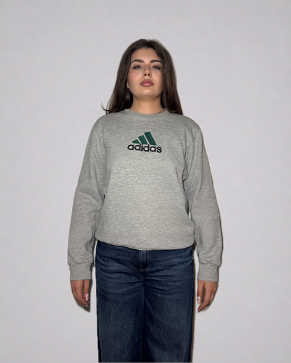 Adidas Logo Crewneck Sweatshirt (Grey)