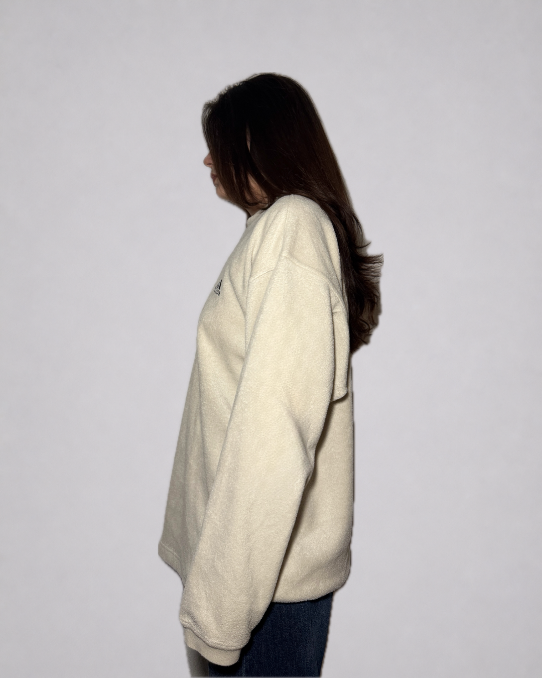 Adidas Fleece Crewneck Sweatshirt (Beige / Cream)