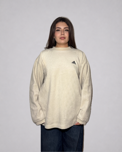 Adidas Fleece Crewneck Sweatshirt (Beige / Cream)