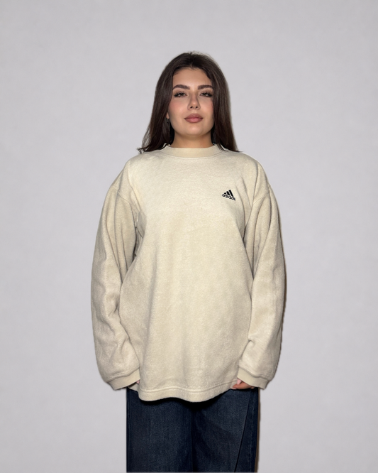 Adidas Fleece Crewneck Sweatshirt (Beige / Cream)
