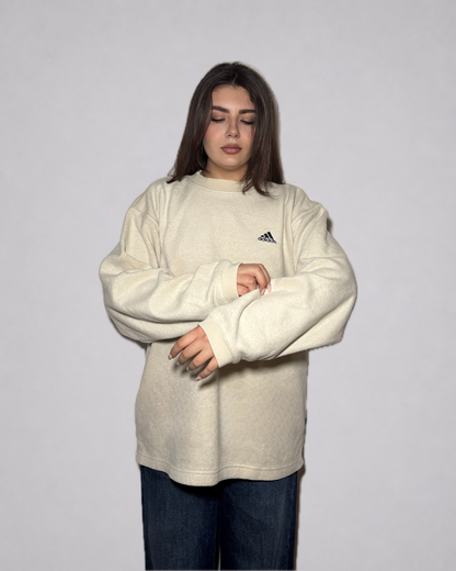 Adidas Fleece Crewneck Sweatshirt (Beige / Cream)