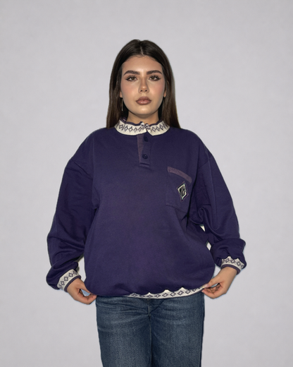 Nike Vintage Quarter-Button Sweatshirt (Purple)