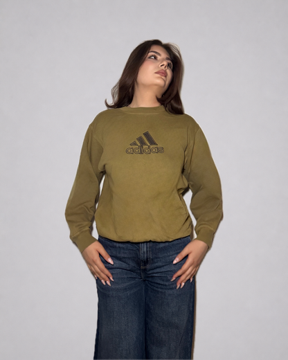 Adidas Logo Crewneck Sweatshirt (Olive Green)