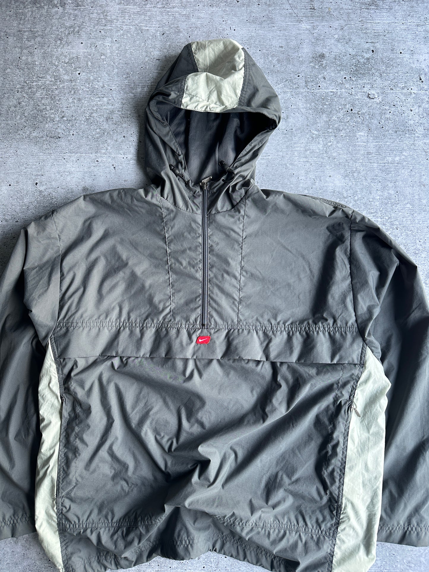 Vintage Nike Center Swoosh Nylon Hooded Anorak (L)
