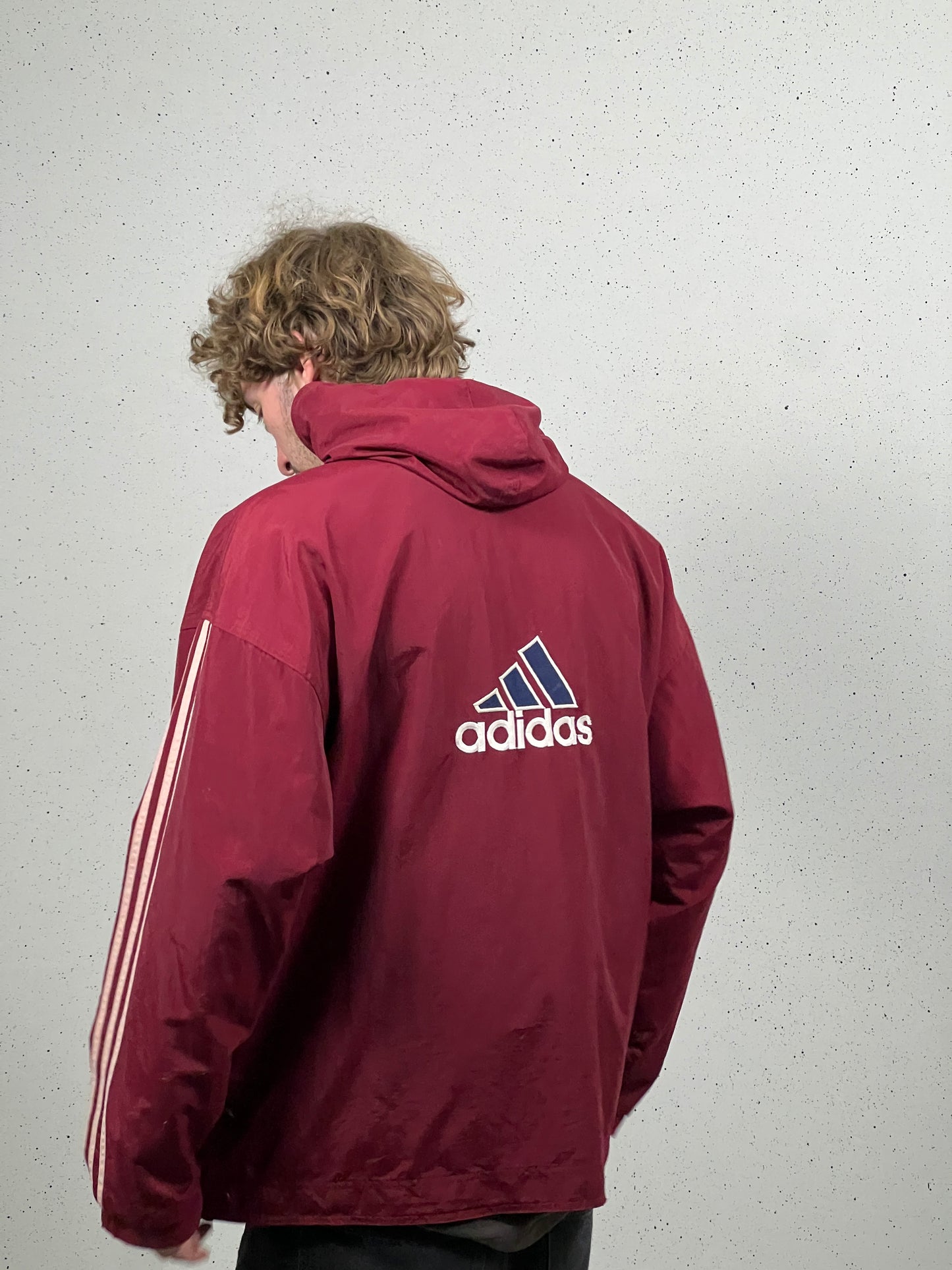 90's Adidas Big Logo 1/2 Zip Shiny Anorak