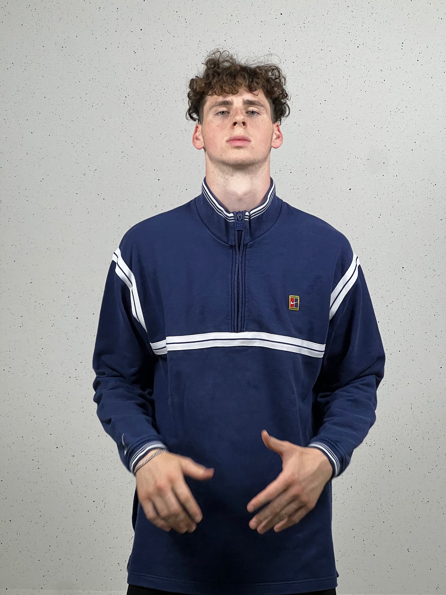 90's Nike Court 1/4 Zip Sweatshirt Large