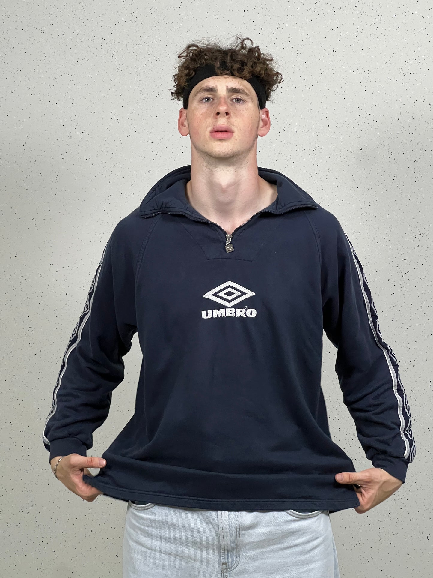 90's Umbro 1/4 Zip Sweatshirt Large