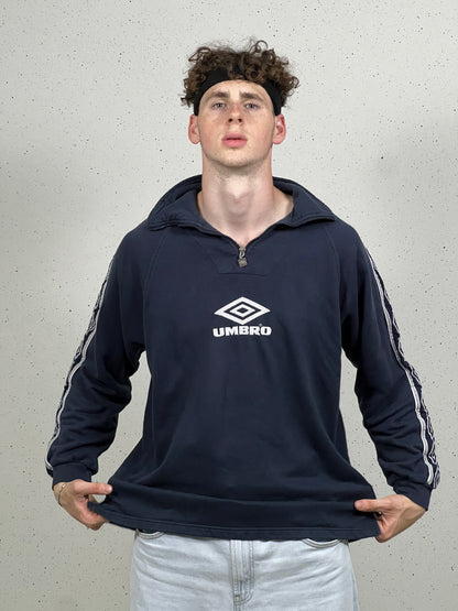 90's Umbro 1/4 Zip Sweatshirt Large