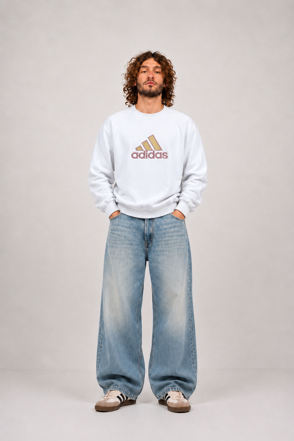 Adidas 90s Vintage Sweatshirt White (L)