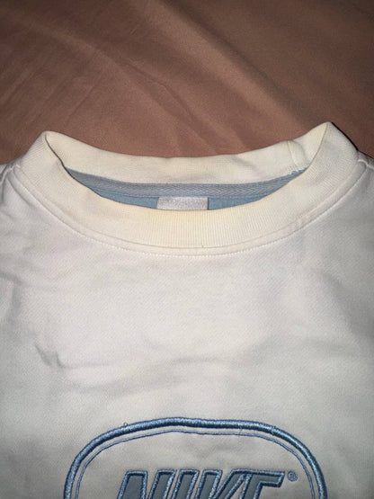 Nike Logo Crewneck Sweatshirt (White / Light Blue)